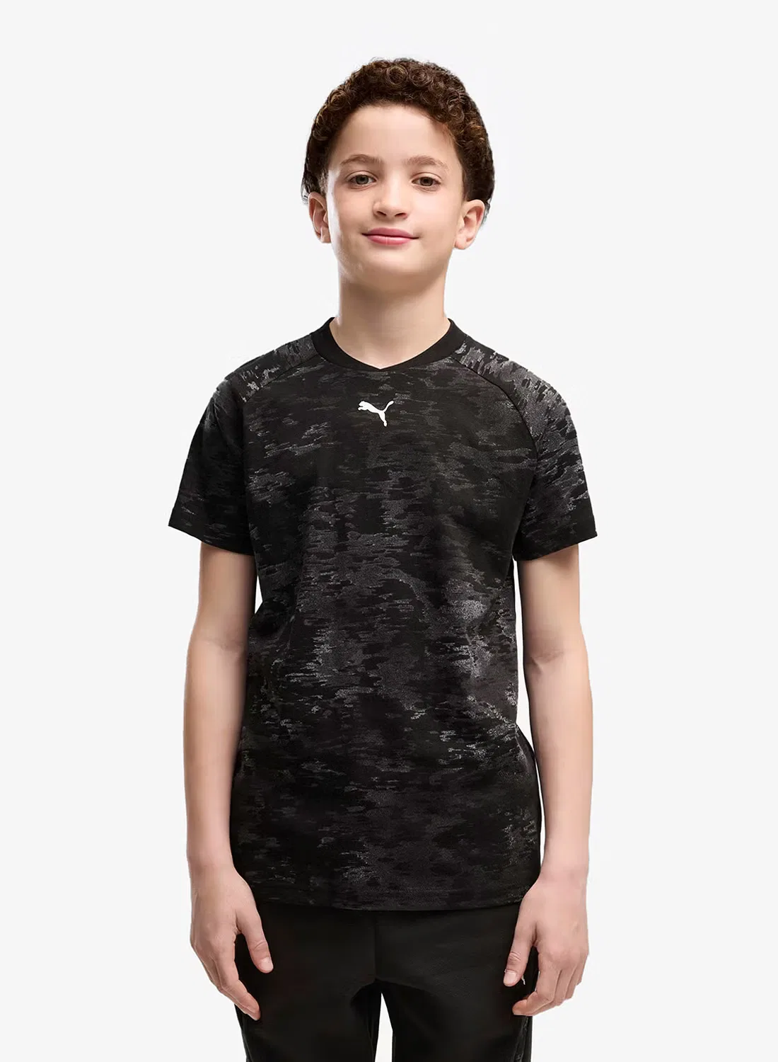 Футболка с принтом Youth Camo Graphic Puma, черный
