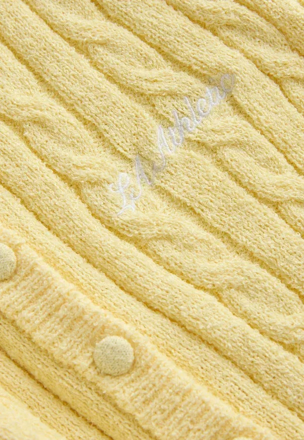 Кардиган с косами Cable Knit Next, Butter Yellow, желтый — фото 2