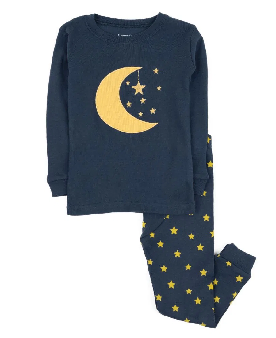 Комплект пижамы из хлопка с длинным рукавом Moon & stars navy Leveret