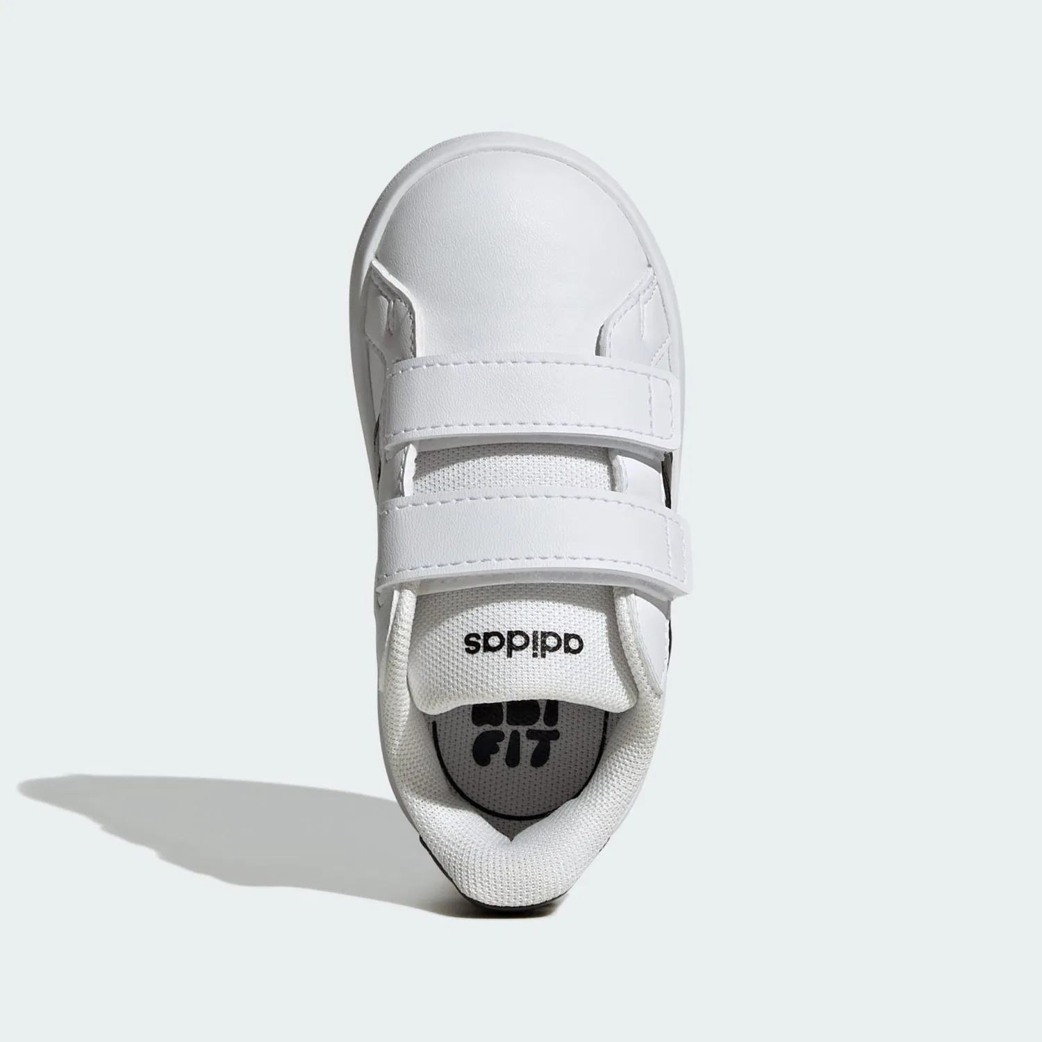 Детские кроссовки с липучкой Grand Court 3.0 Adidas, Weiss Schwarz — фото 2