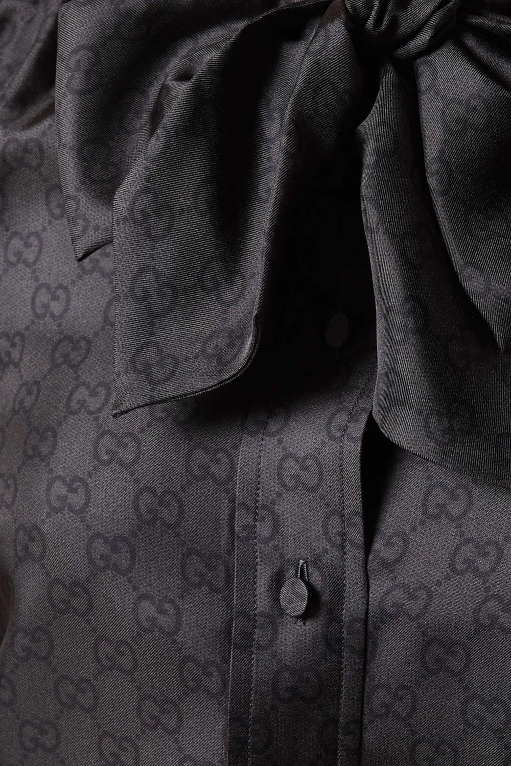 Рубашка с принтом GG и бантом Gucci — фото 4