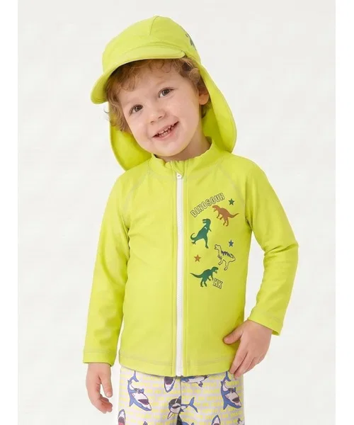 Детский рашгард с принтом динозавров UV-защитой hakka baby, Light Green