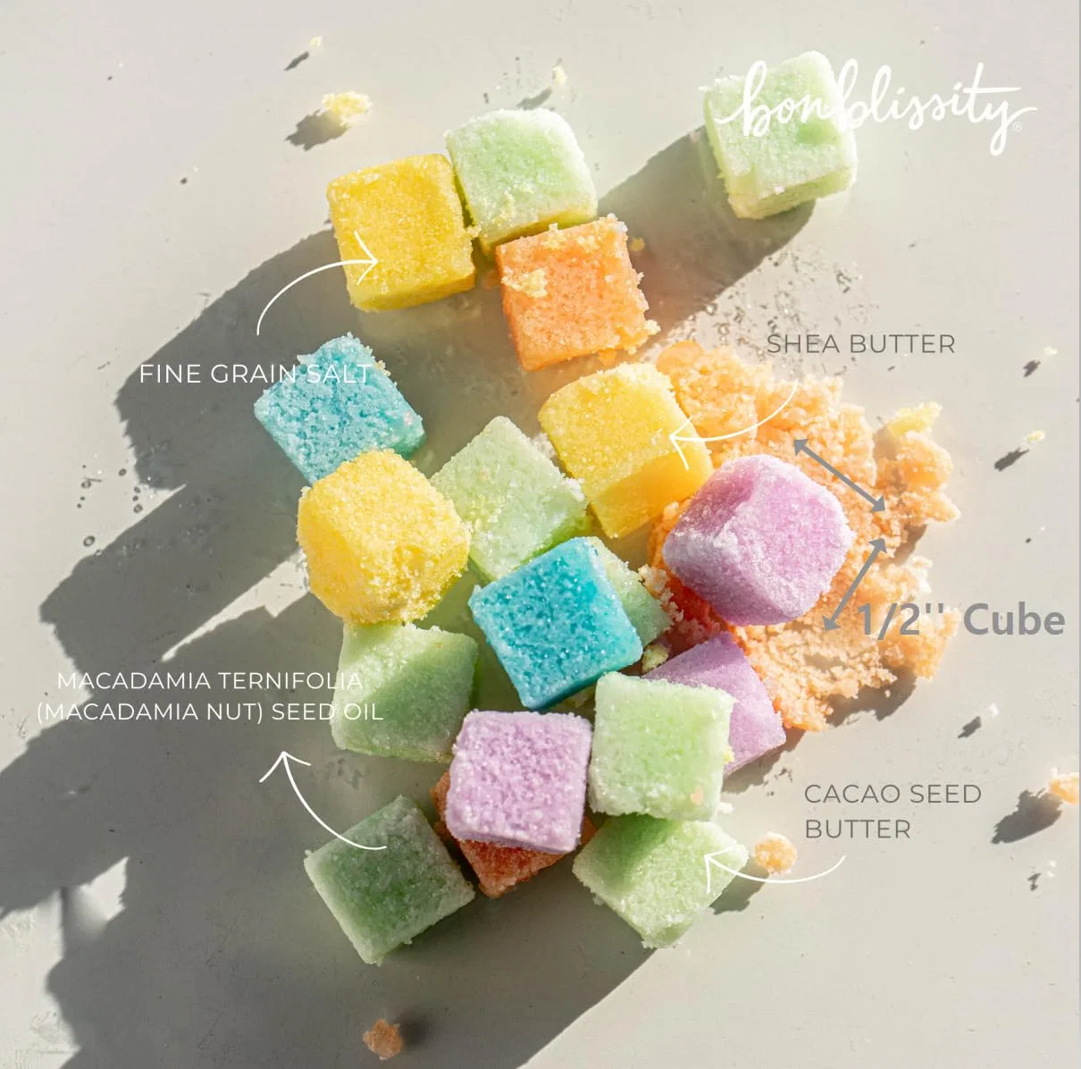 Скраб для тела Sugar Cubes, Bonblissity, 30 шт, Brown Sugar Vanilla — фото 2