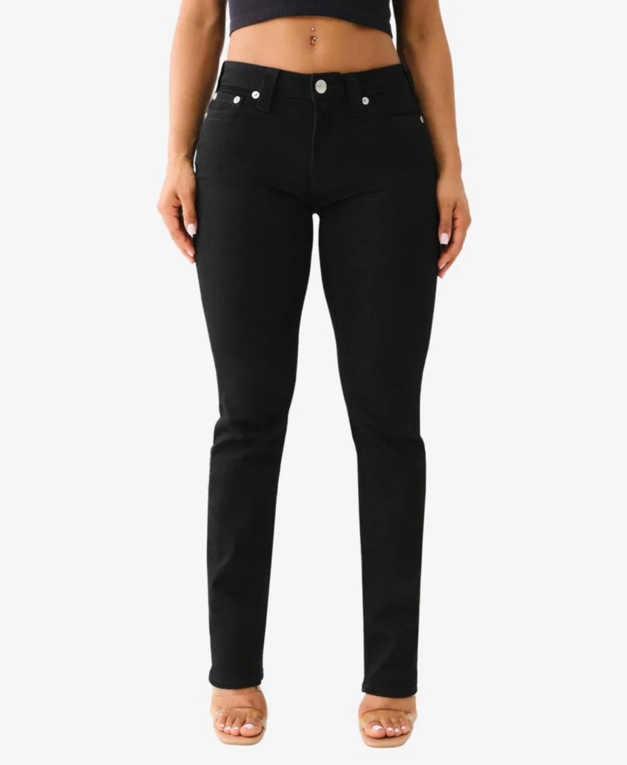 Джинсы прямого кроя Billie Mid-Rise Straight True Religion, Black Rinse