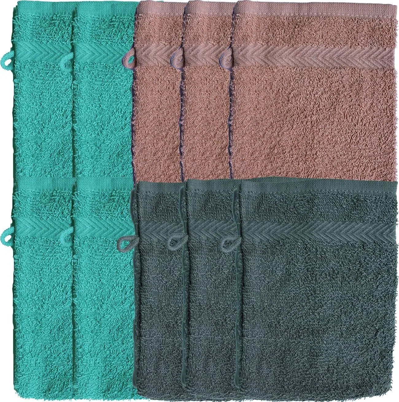 Мочалки для умывания, 10 шт, KH-Haushaltshandel, 100% хлопок, 16x21 см, Purple