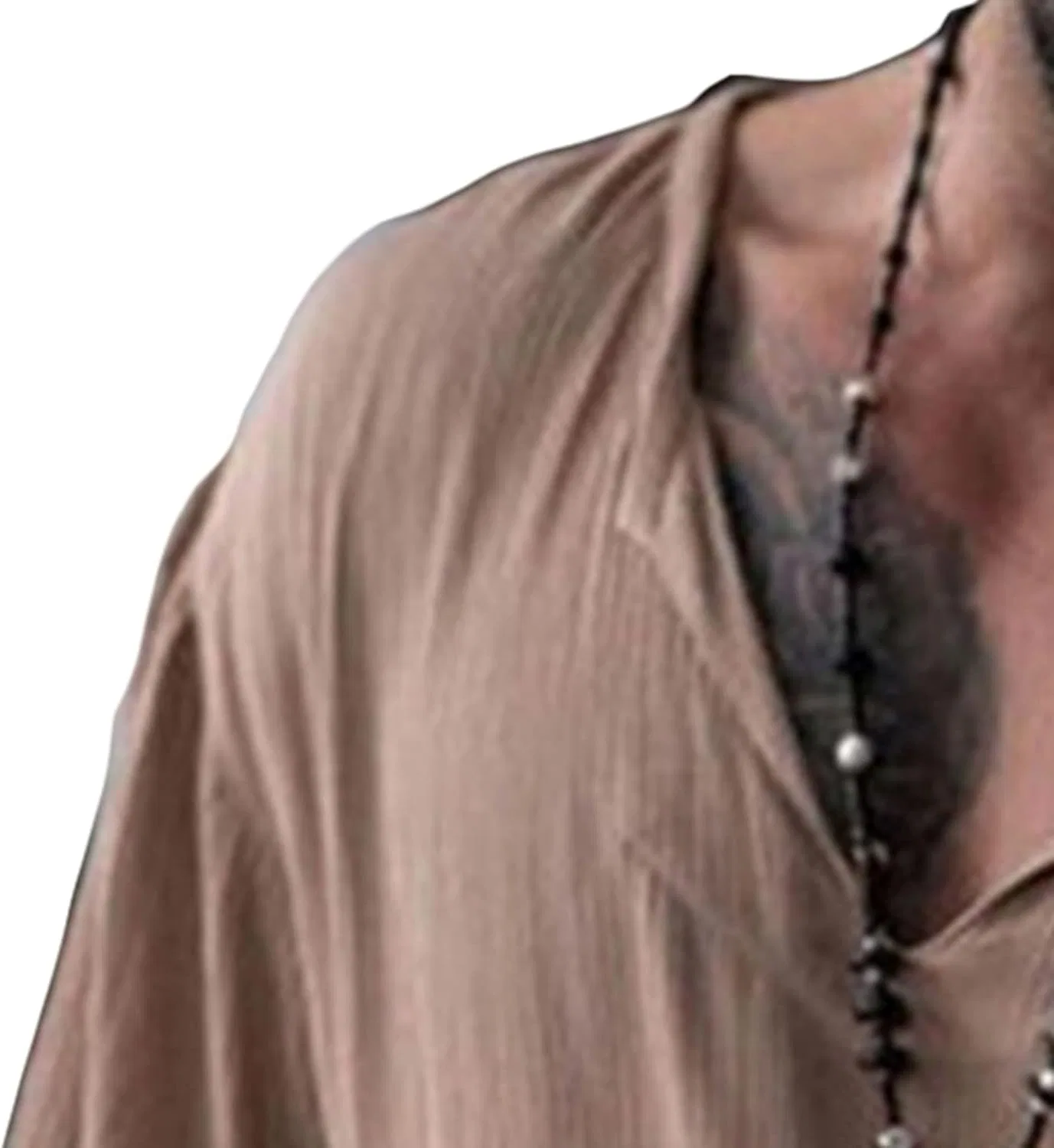 Мужская футболка с завязками-шнурками, Lightweight Casual, Khaki — фото 4