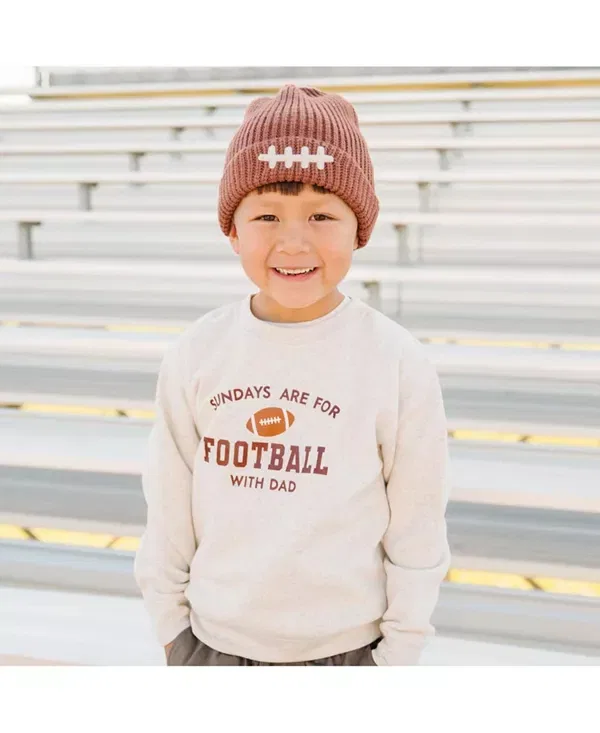 Детская толстовка для мальчиков с принтом Sundays Are For Football Sweet Wink, Natural Heather — фото 2