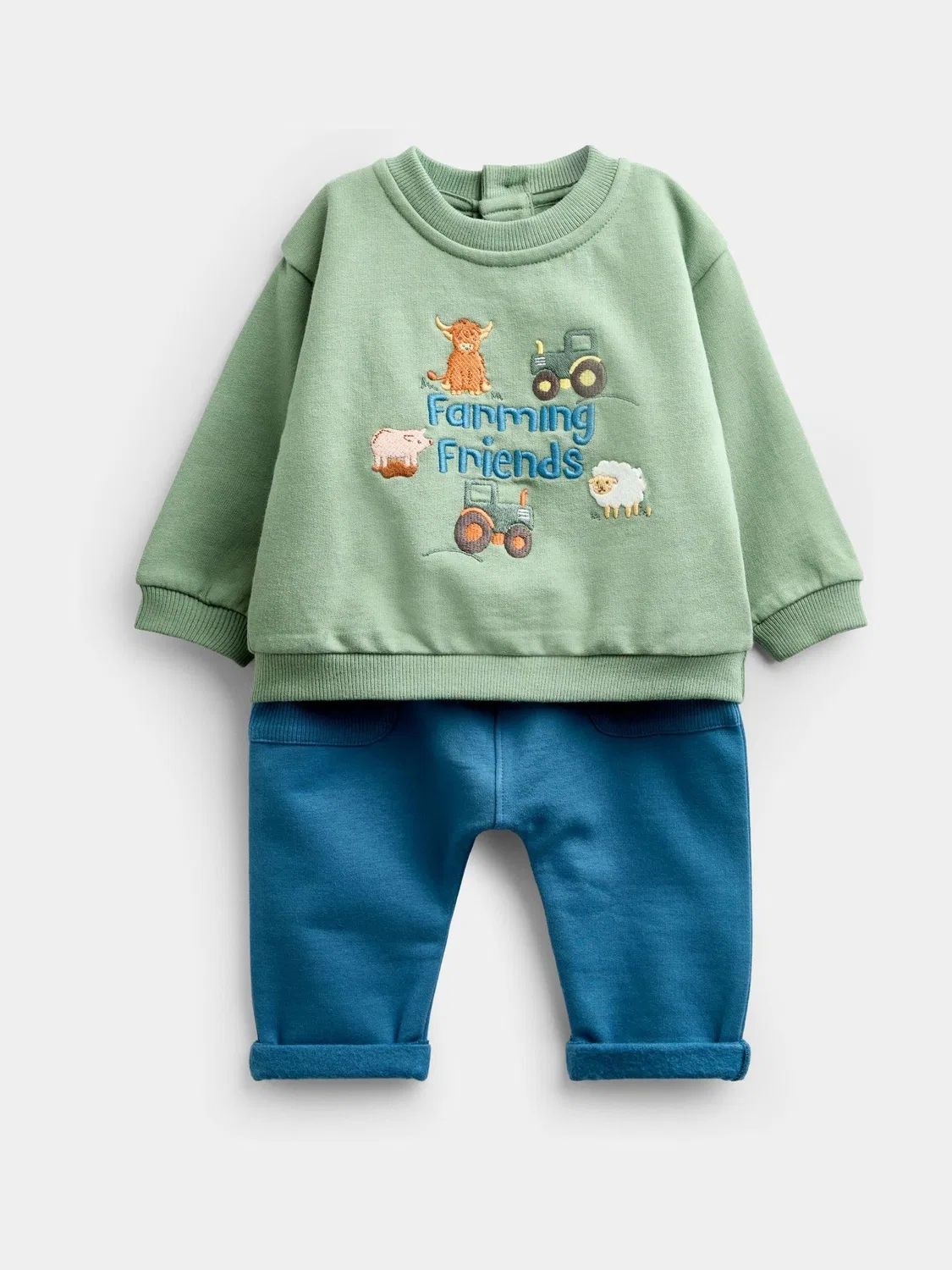 Набор детских аппликаций Jojo Maman Bébé Green Farmyard Sweatshirt & Jogger
