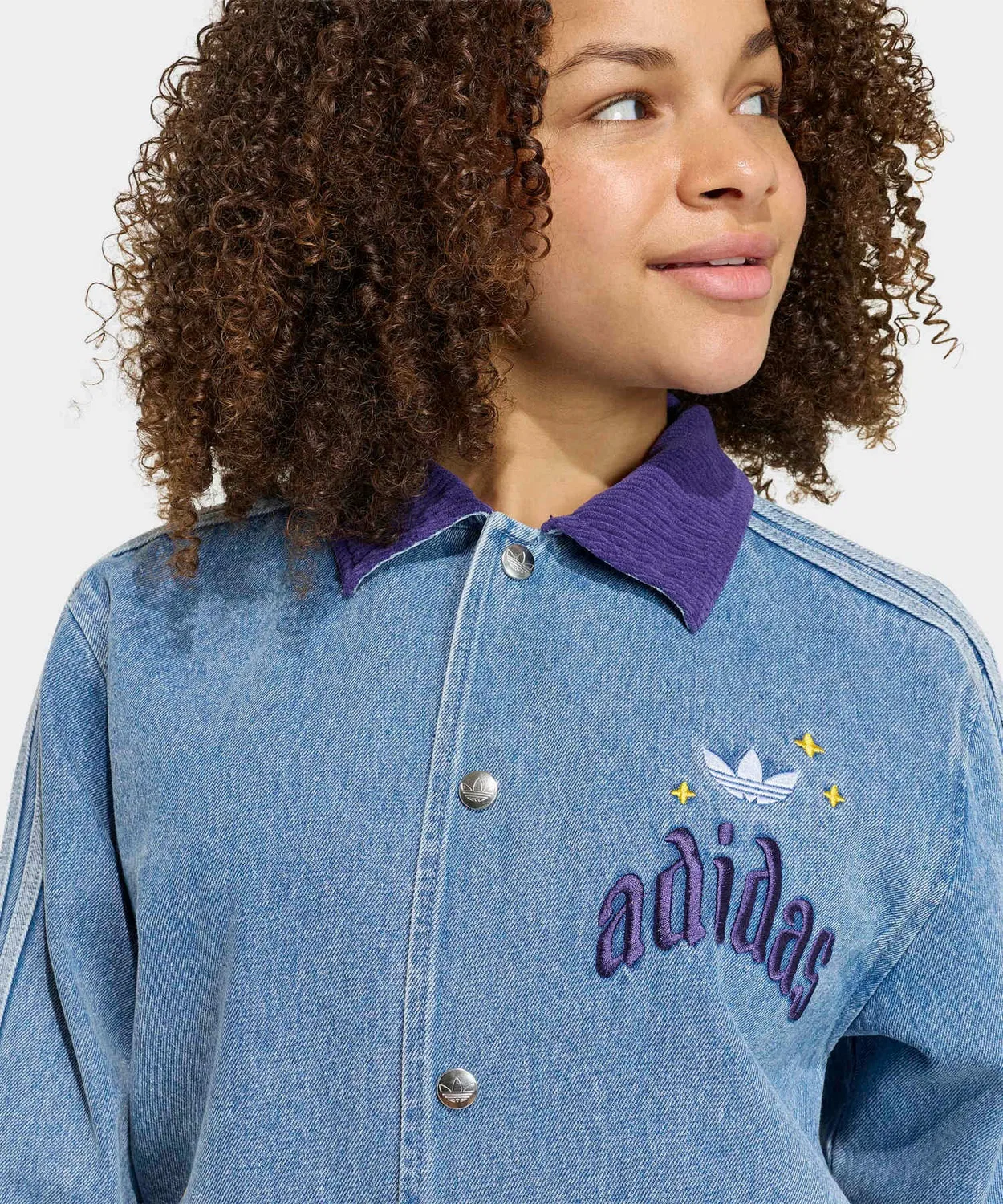 Детская джинсовая куртка свободного кроя с молнией Care Bears x Adidas Originals, Blue — фото 3