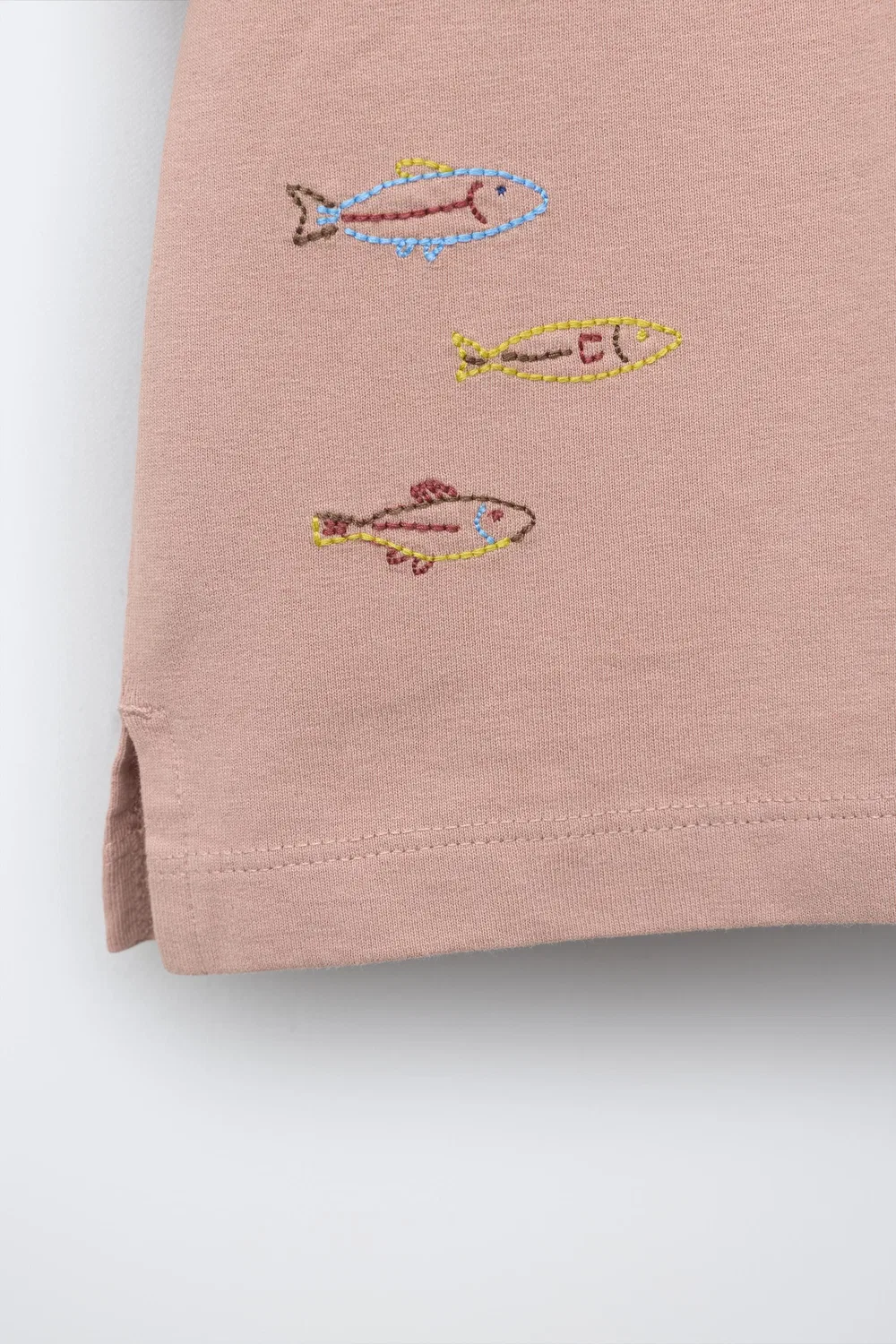 Футболка с вышивкой ZARA, Beige-Pink — фото 4