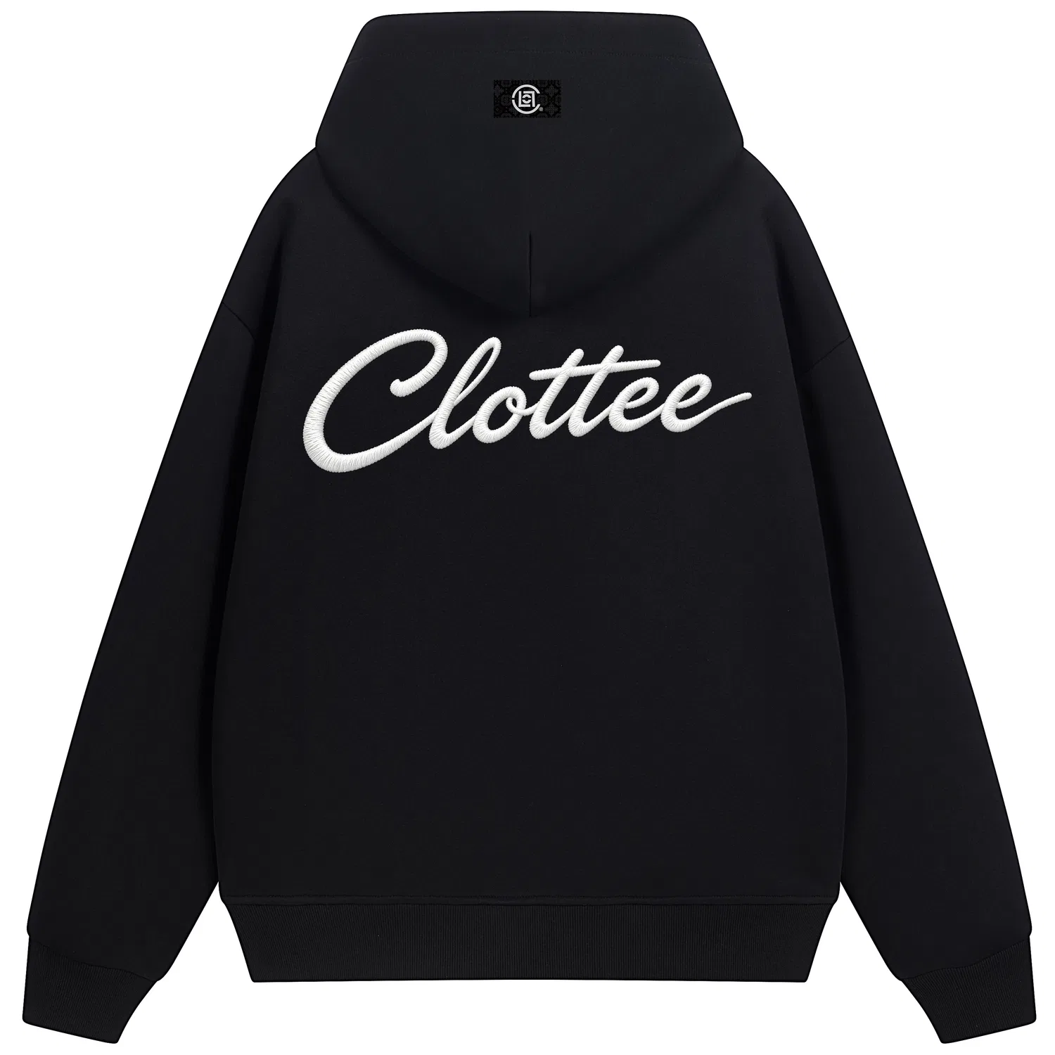 Детский худи с капюшоном без застежки Black-Pink Logo 360G Heavyweight Embroidery Craft CLOT, Black-Pink Logo — фото 4