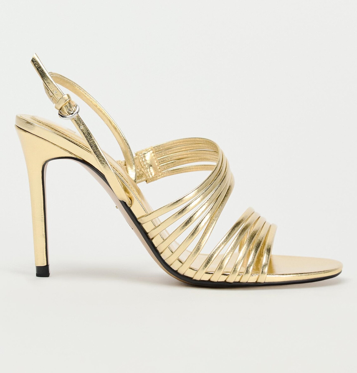 

Босоножки Zara Metallic Strap, золотой