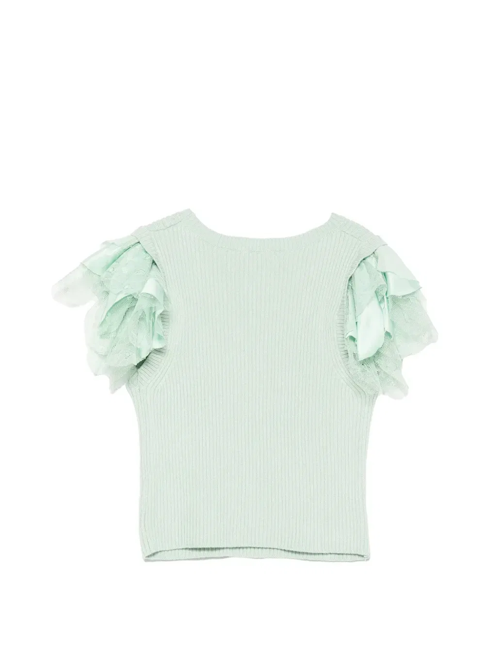 Футболка из рубчатого трикотажа Alberta Ferretti Kids, зеленый — фото 2