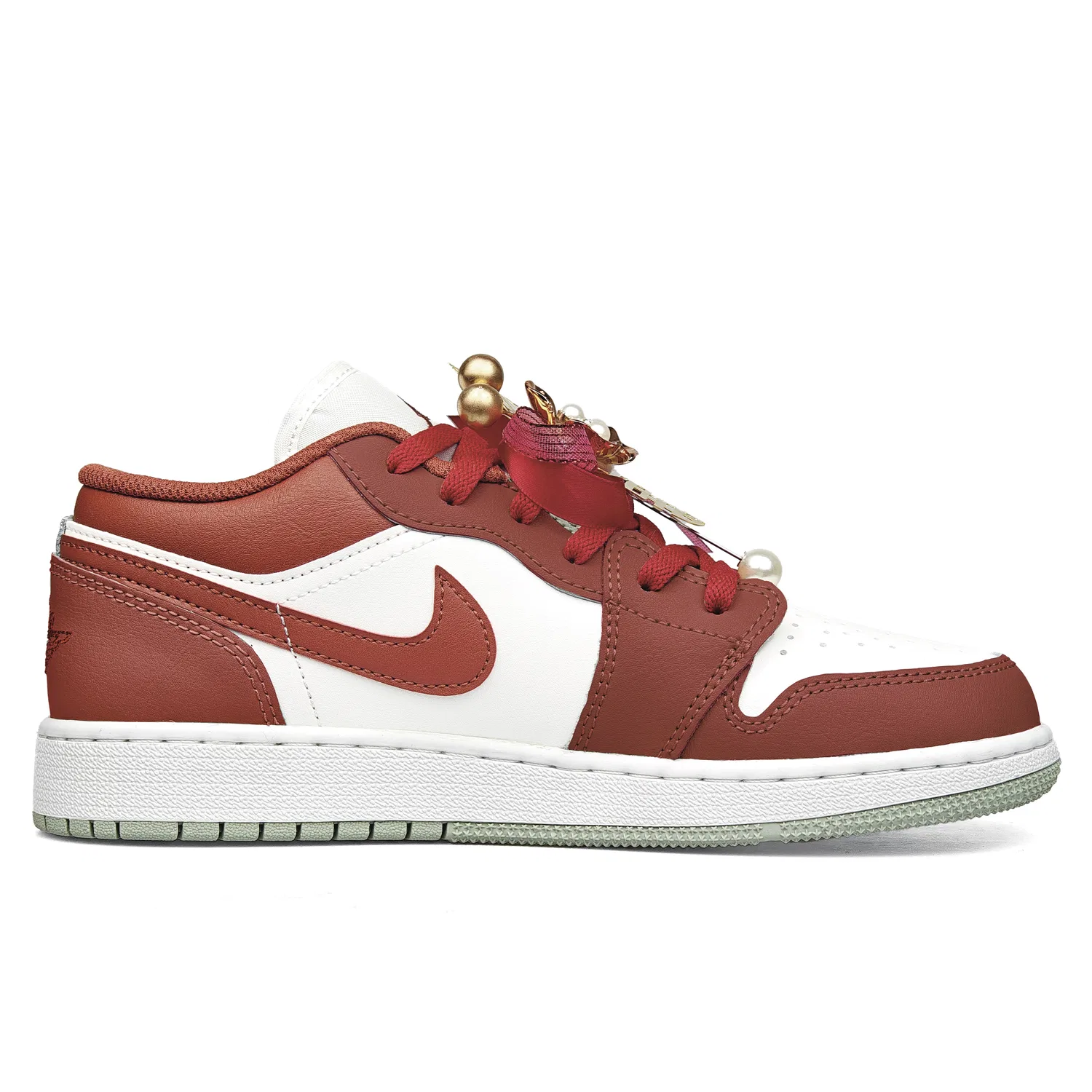 Детские кроссовки для скейтборда с низким верхом Red Jordan, Красный — фото 4