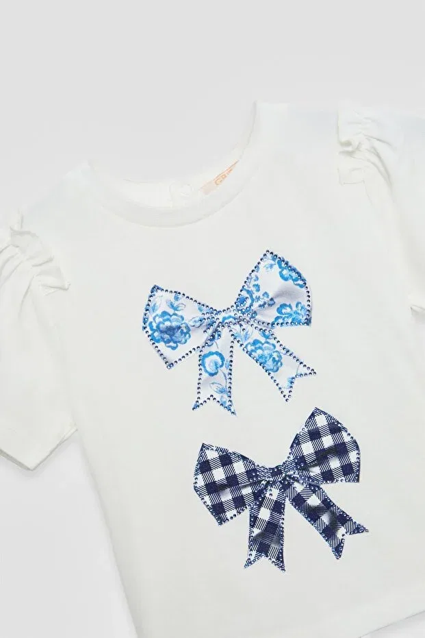 Детское для девочек футболка с коротким рукавом Gb Baby, White — фото 2