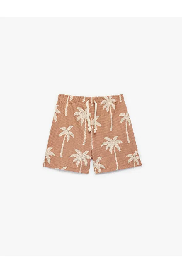 Детские шорты для мальчиков с принтом Brown baby patterned shorts Koton, Brown Patterned — фото 2
