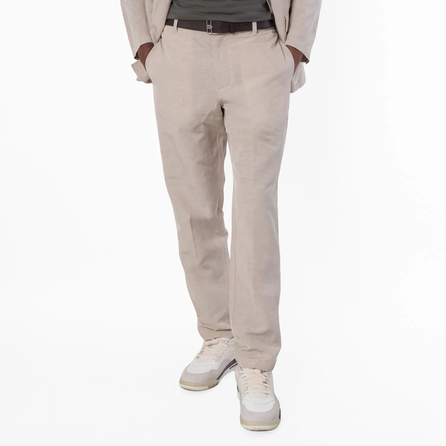 Брюки прямого кроя Straight-Leg Trousers Emporio Armani, Silver Lining