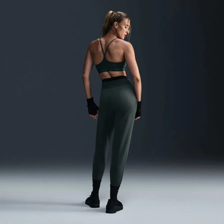 Спортивные брюки с высоким поясом и утеплителем, модель One Therma-FIT, Nike, Зеленый — фото 4