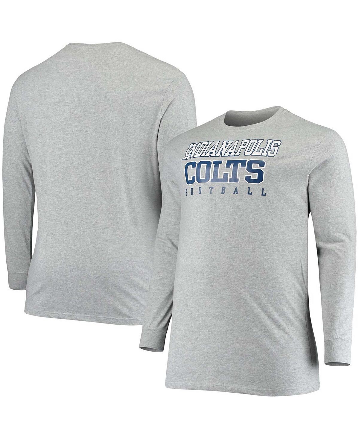 

Мужская футболка с длинным рукавом indianapolis colts в меланжевом цвете больших и высоких размеров Fanatics, мульти