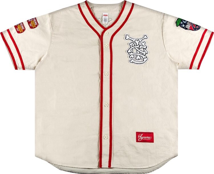 

Футболка Supreme Patches Denim Baseball Jersey 'Natural', загар, Серый, Футболка Supreme Patches Denim Baseball Jersey 'Natural', загар