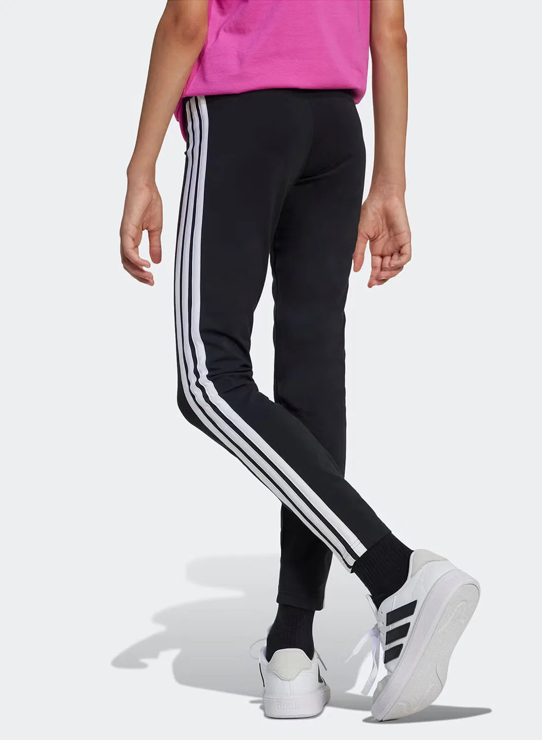 Леггинсы с 3 полосками Youth 3-stripe essential Adidas, черный — фото 2