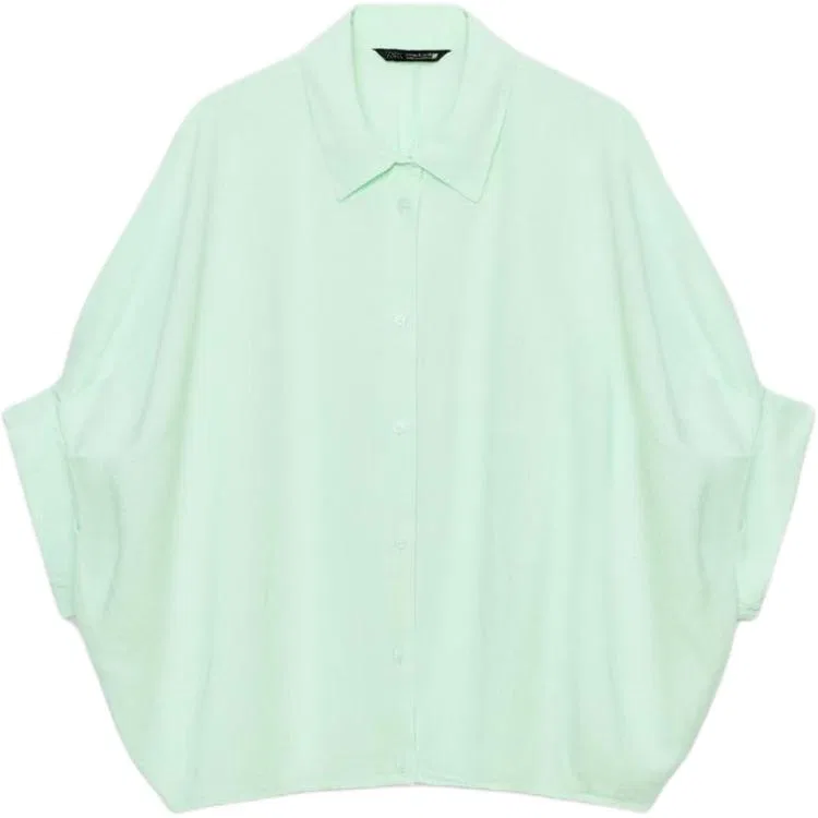 Женская рубашка с отложным воротником Light Mint ZARA, Light Mint