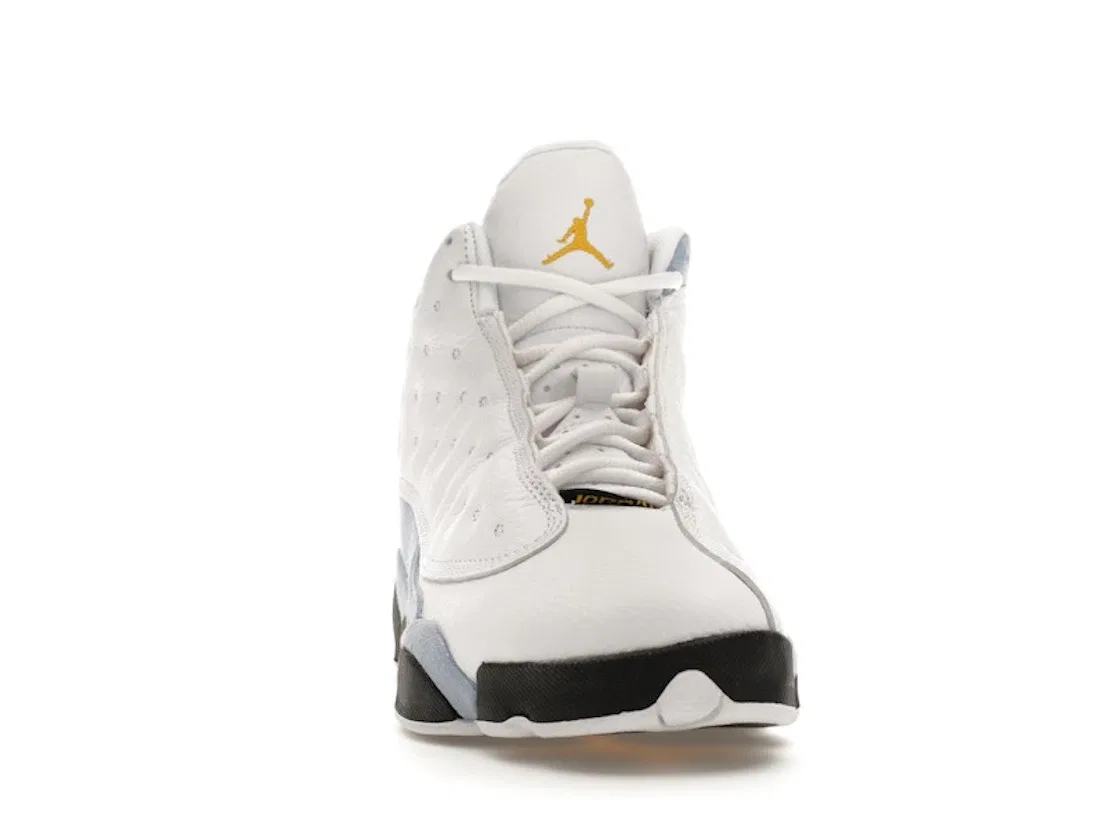 Детские кроссовки с замшевыми вставками Jordan 13 Retro Blue Grey, White/Yellow Ochre/Blue Grey/Black — фото 2