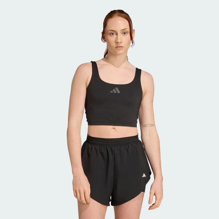 Спортивный топ-бра с поддержкой Power Light Support Bra Tank adidas, Черный