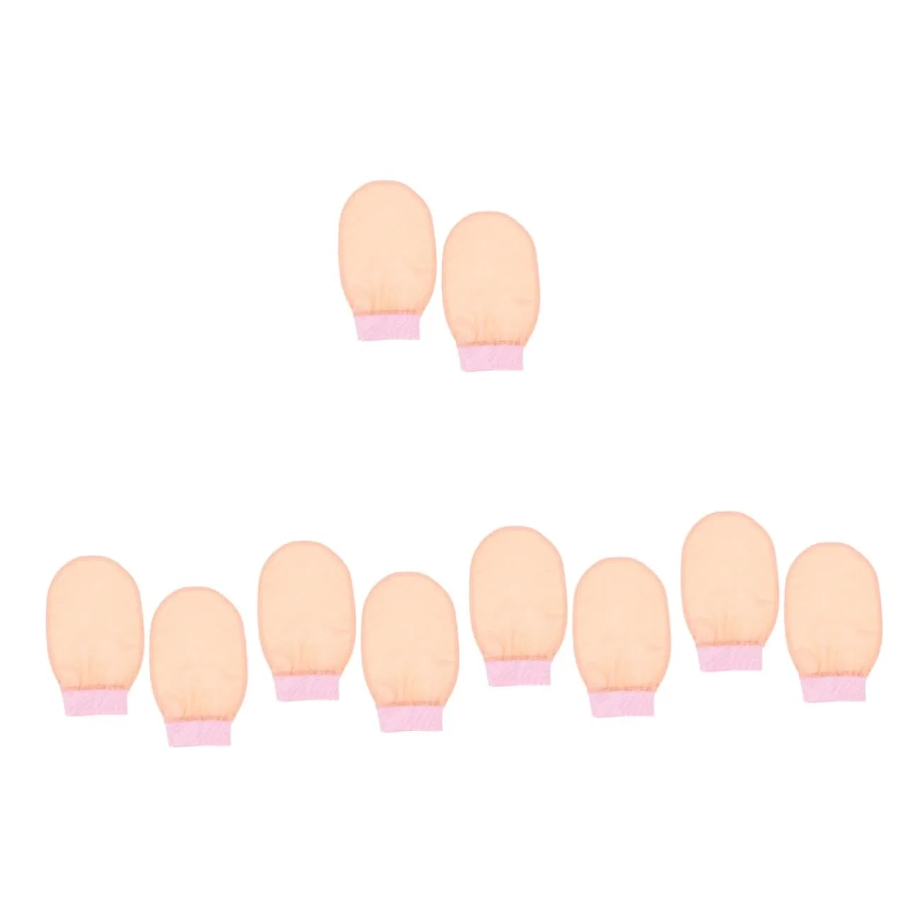 Эксфолиирующие перчатки FOMIYES, набор 10 шт, 24x15x1 см, Rosax5 pieces