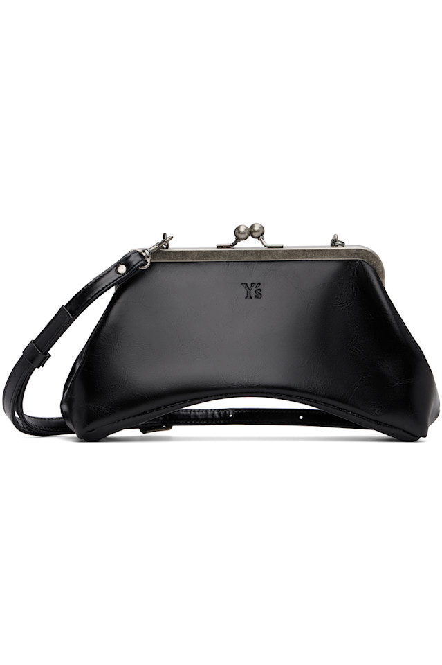 

Небольшая блестящая кожаная сумка изогнутой формы Y'S, черный