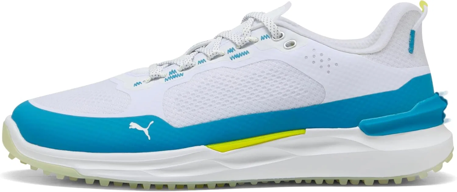 Мужские кроссовки для гольфа PUMA Ignite Elevate X, Puma White Speed Blue Apple Spritz