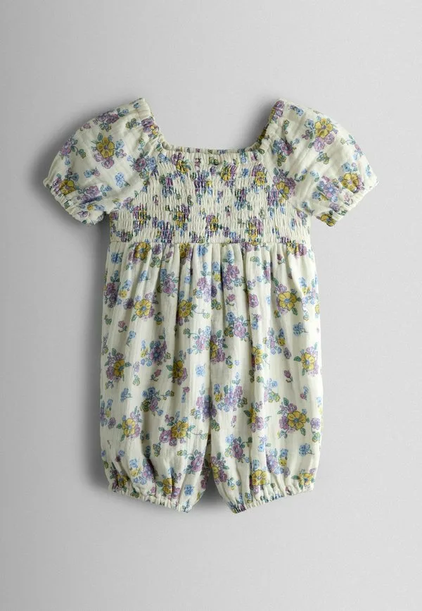 Детский комбинезон из марли с присборенным лифом, прямого кроя Jojo Maman Bébé, Cream Floral — фото 2