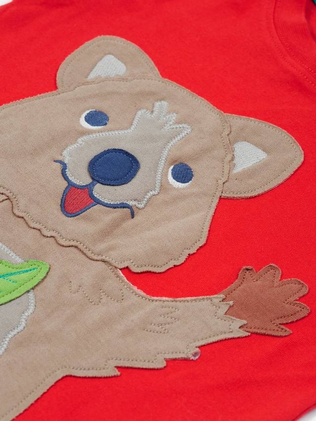 Футболка с аппликацией коалы из органического хлопка baby carsen Frugi, цвет Strawberry/Multi — фото 3