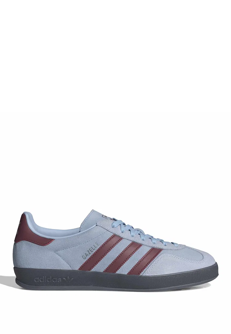 Кроссовки мужские, Gazelle Indoor, Adidas, темно-бордовый/стальной