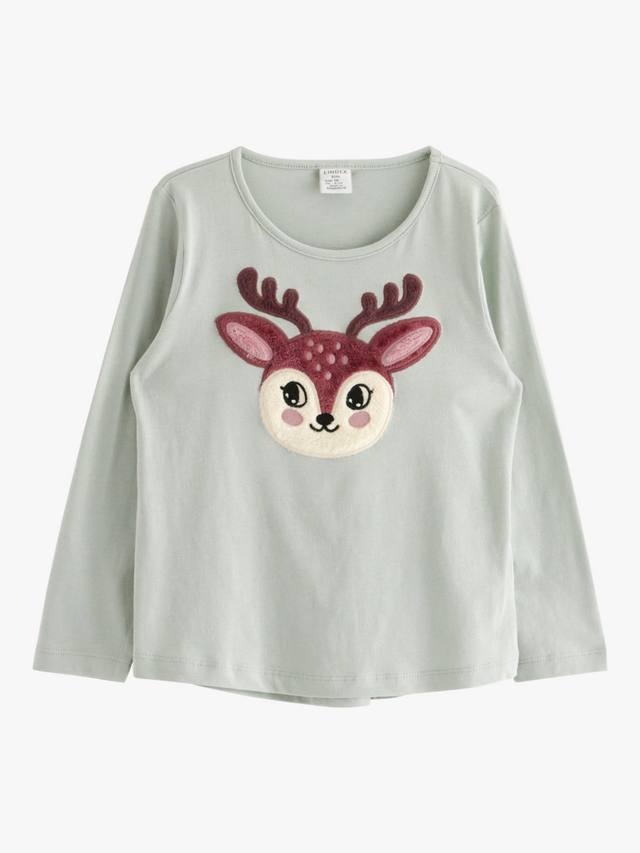 

Детский топ с аппликацией из хлопкового вельвета Lindex, Blue