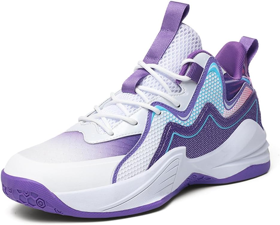 

Кожаные баскетбольные кроссовки MAUGELY для женщин и мужчин, универсальные, дышащие, спортивные беговые кроссовки для студентов, практических занятий и соревнований, фиолетовый