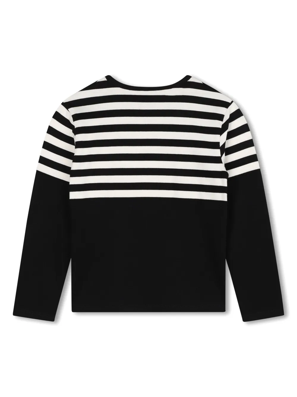 Полосатая футболка с аппликацией 4G Givenchy Kids, черный — фото 2