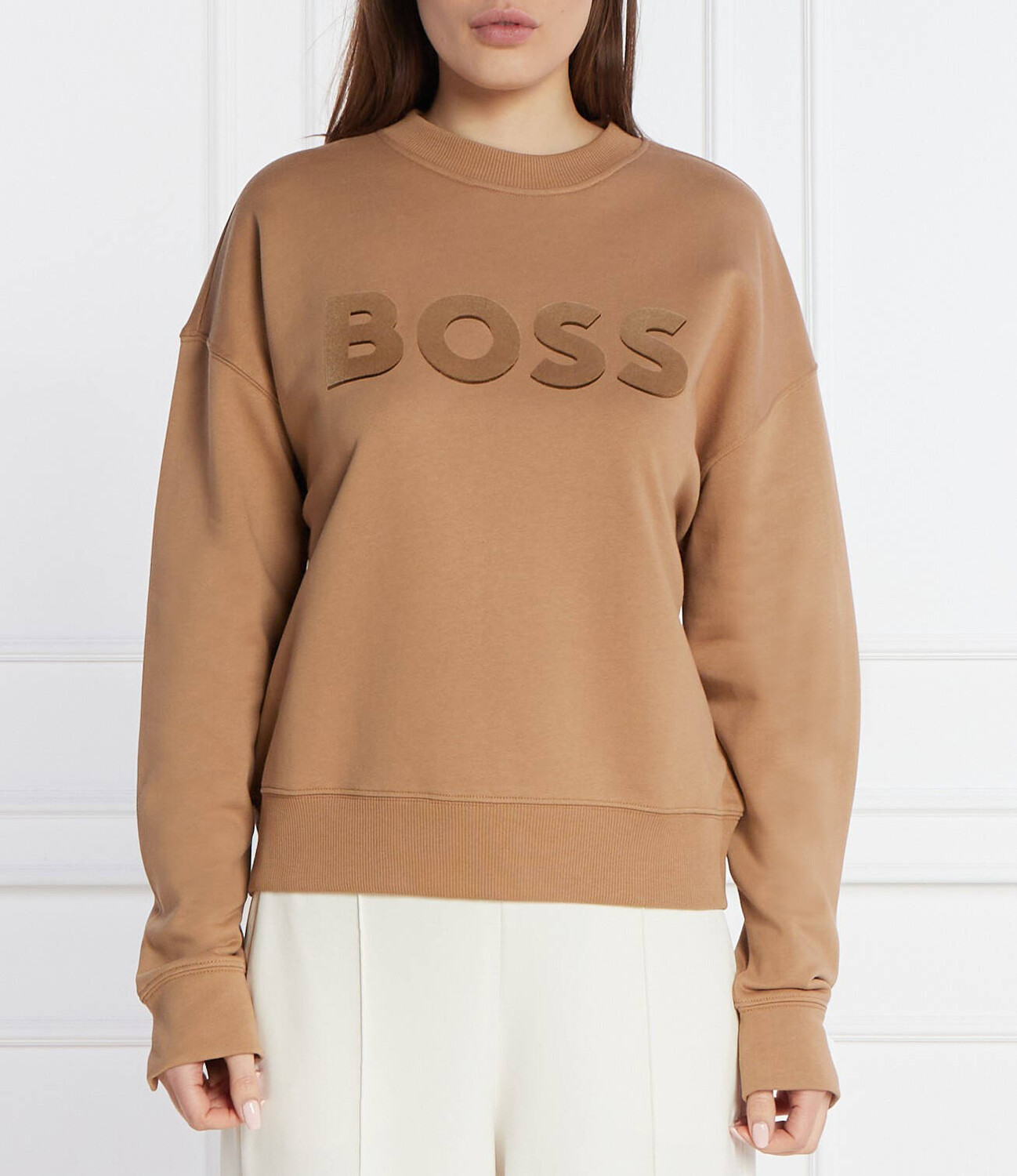 

Толстовка BOSS BLACK Econa Comfort fit, бежевый