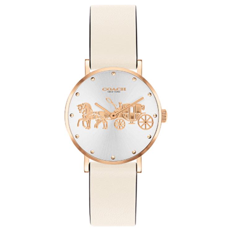 

Часы женские COACH Perry European/US с кварцевым механизмом, стальной браслет, серебристый циферблат