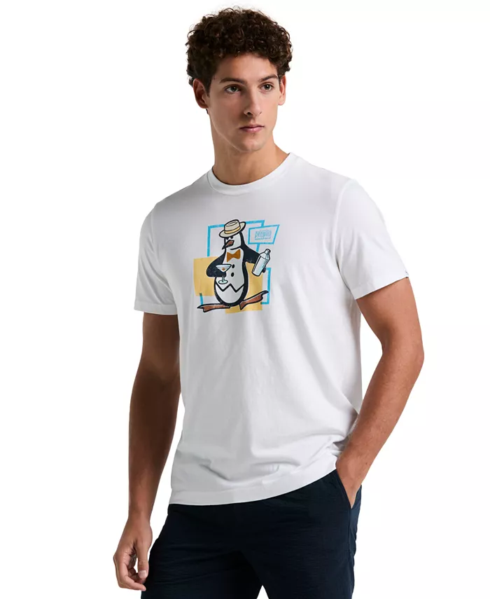 

Мужская футболка с принтом Dancing Pete, облегающая Original Penguin, белый