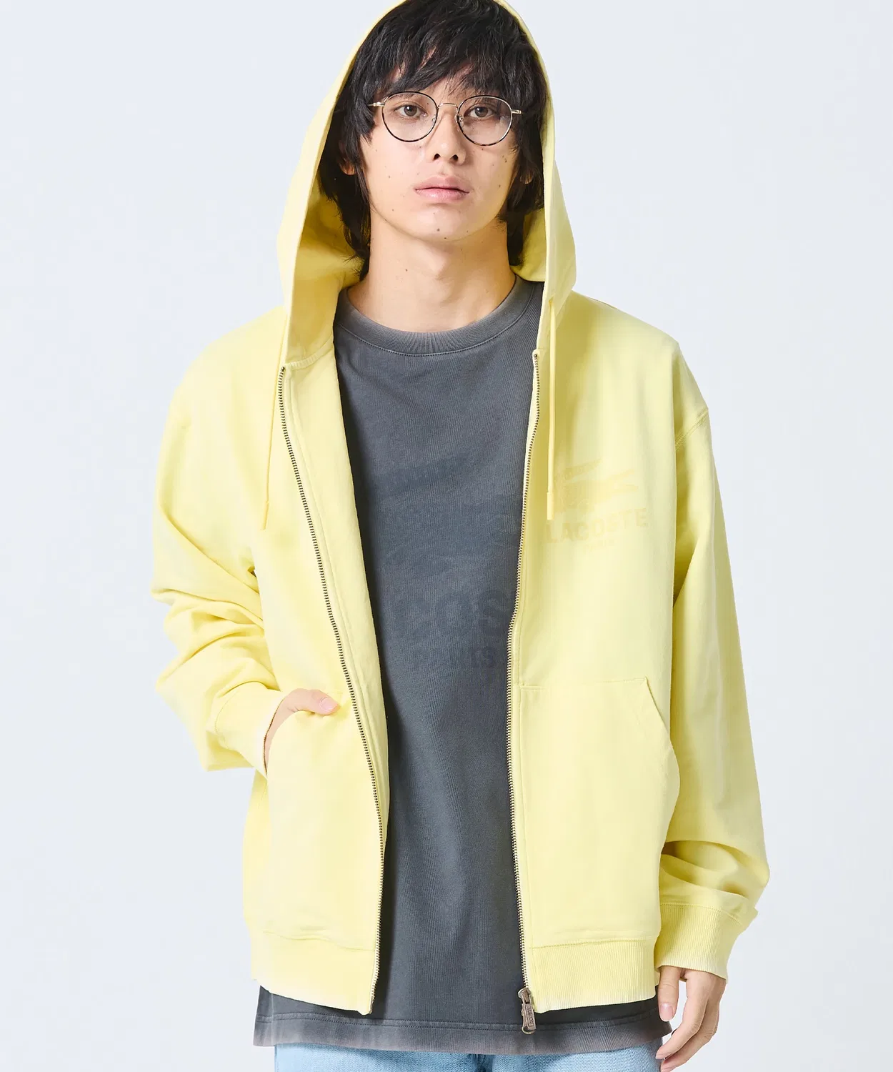 Худи Lacoste Винтажный эффект, желтый