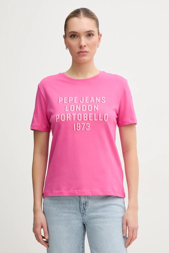 

Хлопковая футболка RUBY Pepe Jeans, розовый