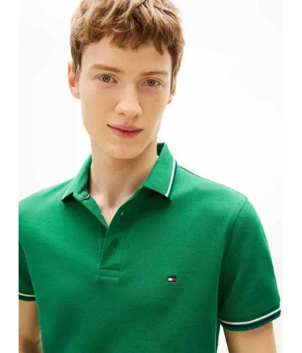 Полюс slim fit Tommy Hilfiger, зеленый — фото 4