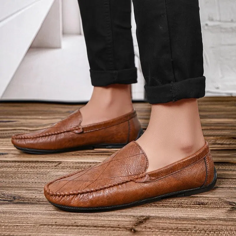 Мужские лоферы, из эко-кожи, коричневый SayfuR — фото 4