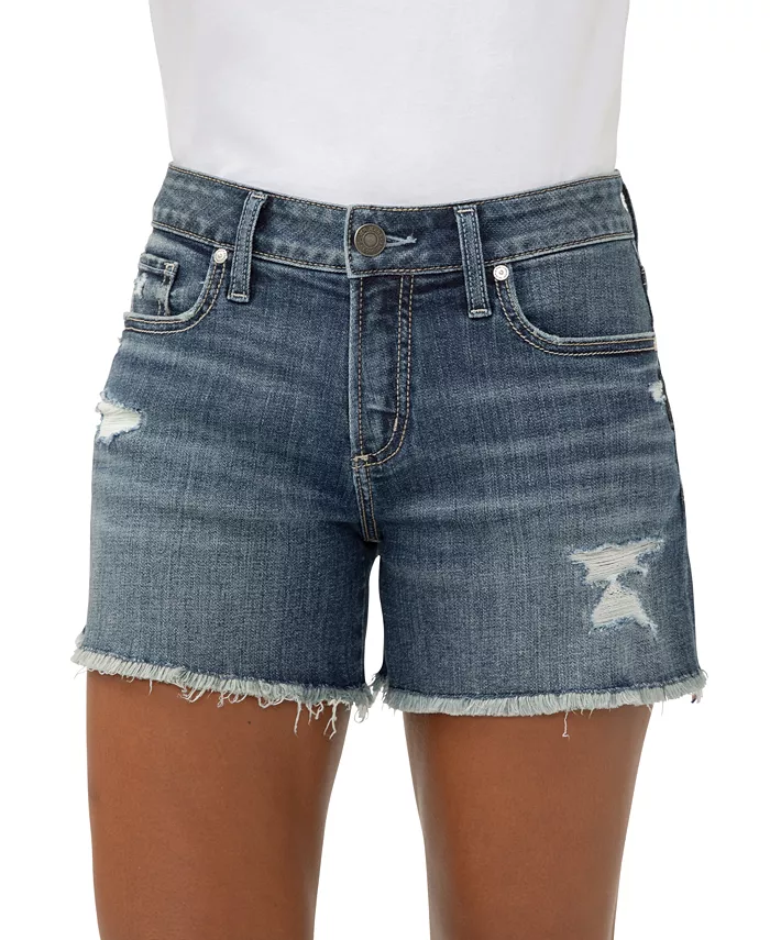 

Женские джинсовые шорты Suki с завышенной талией Silver Jeans Co., синий