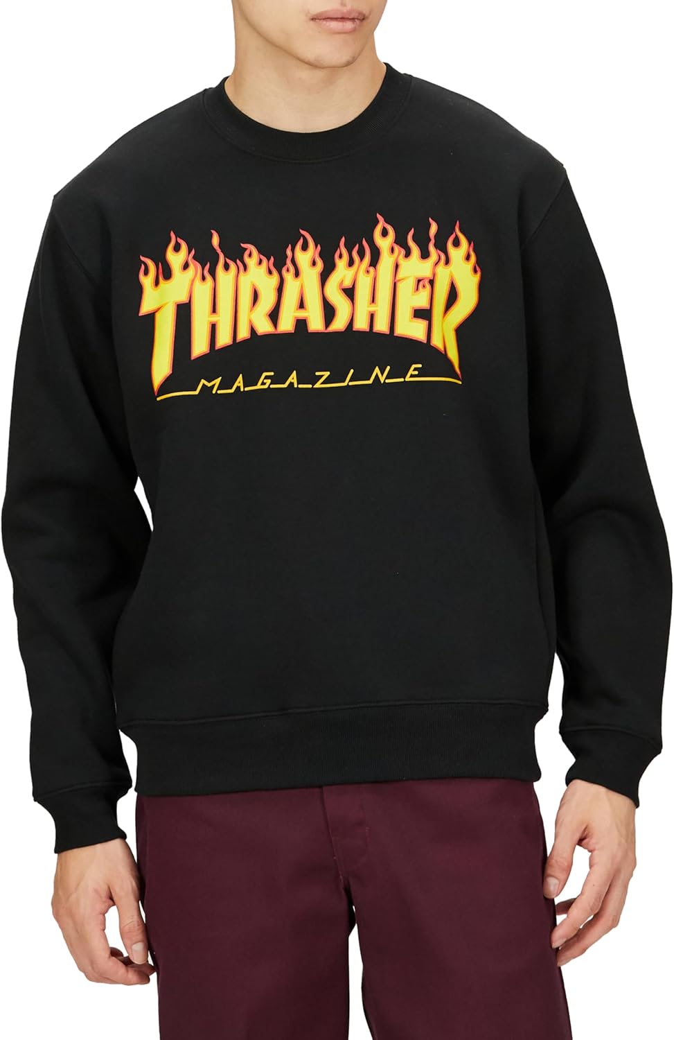 

Мужская толстовка с круглым вырезом Slasher TH94130 / FLAME CREW (с логотипом бренда) Классическая модель Thrasher, черный