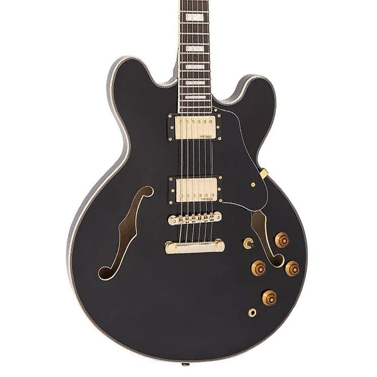 

Электрогитара Vintage Guitars VSA500 Semi-Hollow Electric Guitar - Gloss Black