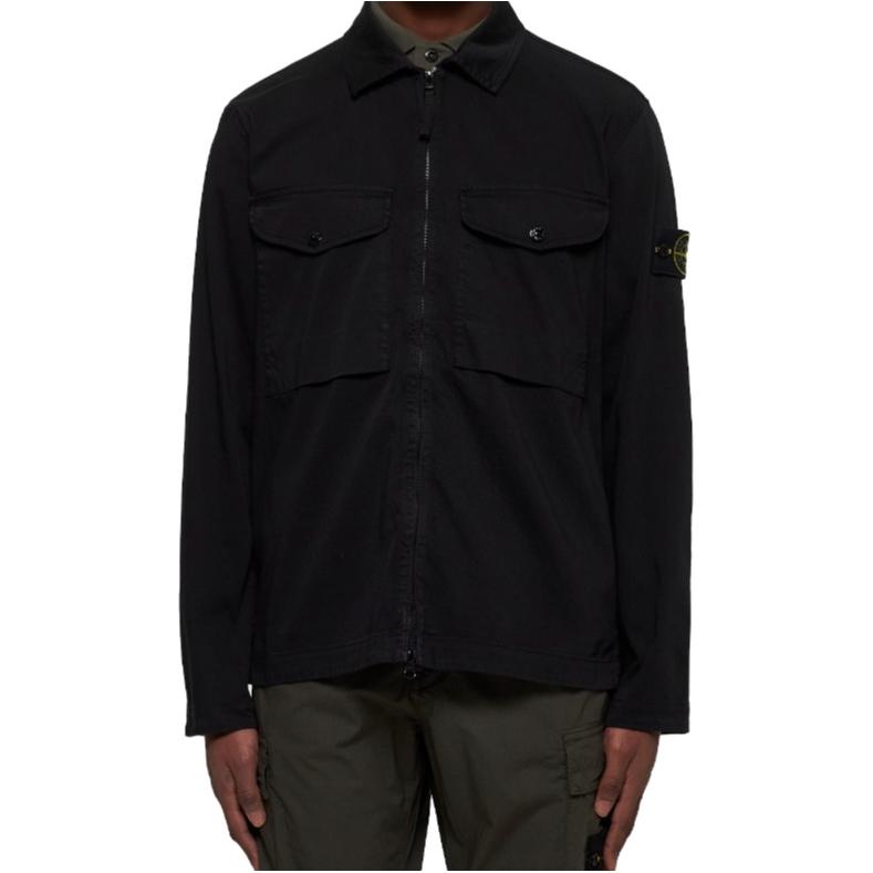 STONE ISLAND Застёгивающаяся на молнию рубашка с компасом, Black — фото 3