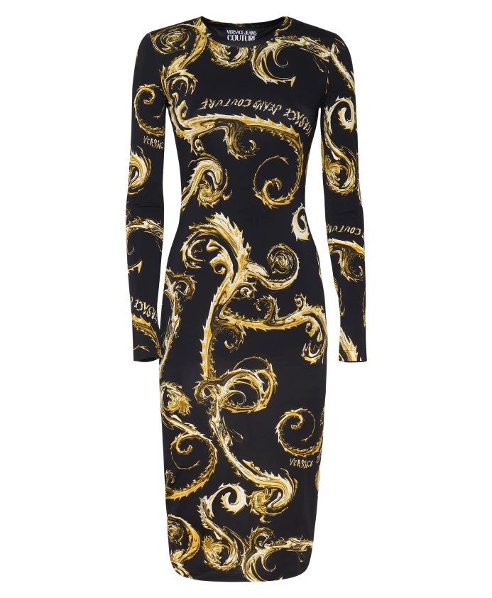 

Платье с принтом Baroque и длинными рукавами Versace Jeans Couture, мультиколор