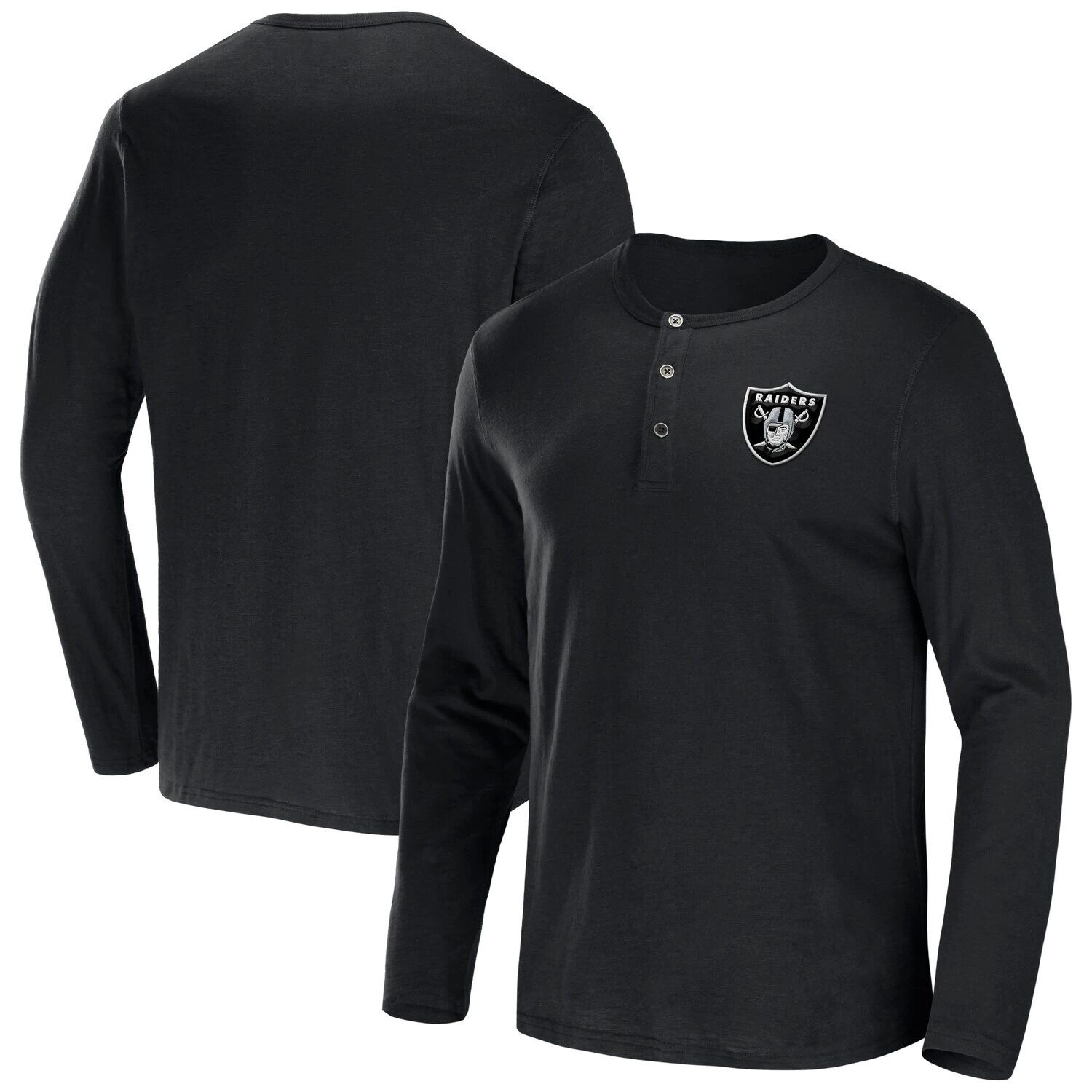 

Мужская футболка NFL x Darius Rucker Collection от Fanatics Black Las Vegas Raiders Slub Джерси Henley футболка с длинными рукавами